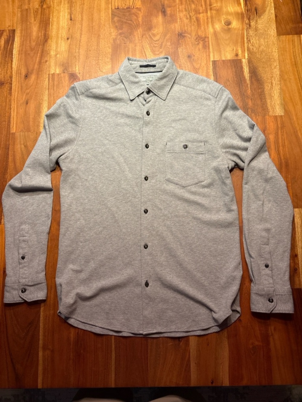Ted Baker Textured Gray Button Shirt -M
